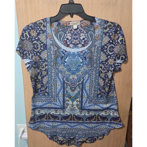 Womens Sami & Jo Short Sleeve V-Neck Medallion A-Line Dress - Boscov's
