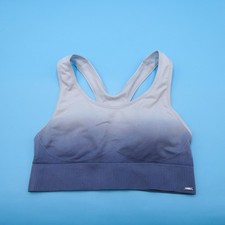 Victorias Secret Sports Bra Medium Blue White Padded Seamless Lightly Lined New