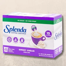 Single Serve Coffee Creamer Cups, Sugar Free Sweet Cream, 48 Count