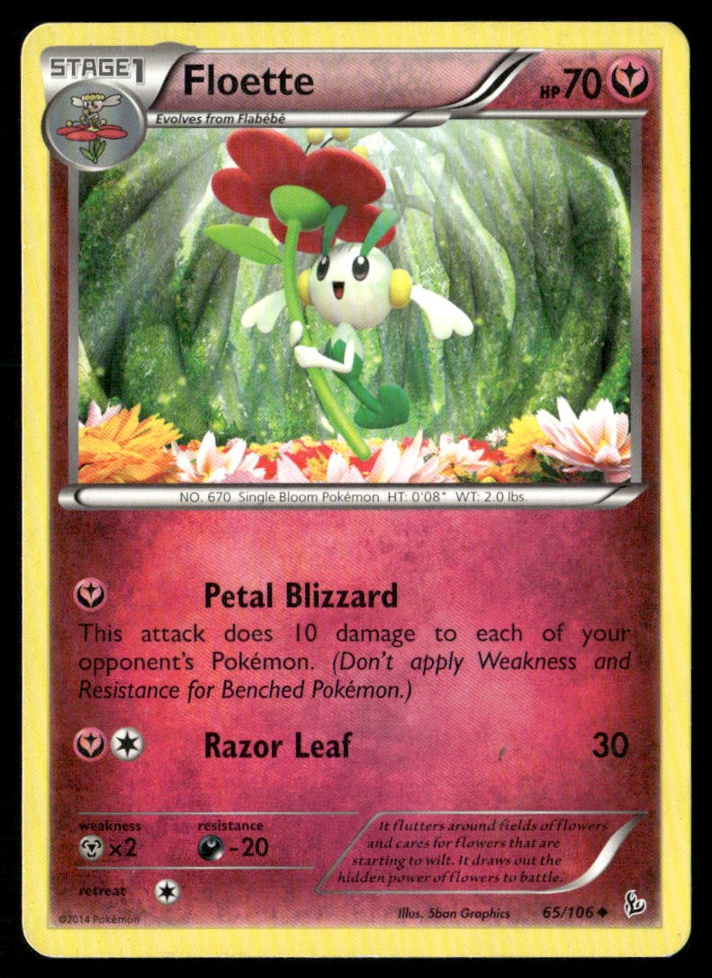 Floette Flashfire 65/106 Uncommon Pokemon Heavily Played