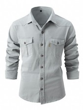 Men's Button Down Shirts Casual Long Sleeve Shirts Summer Beach Shirts