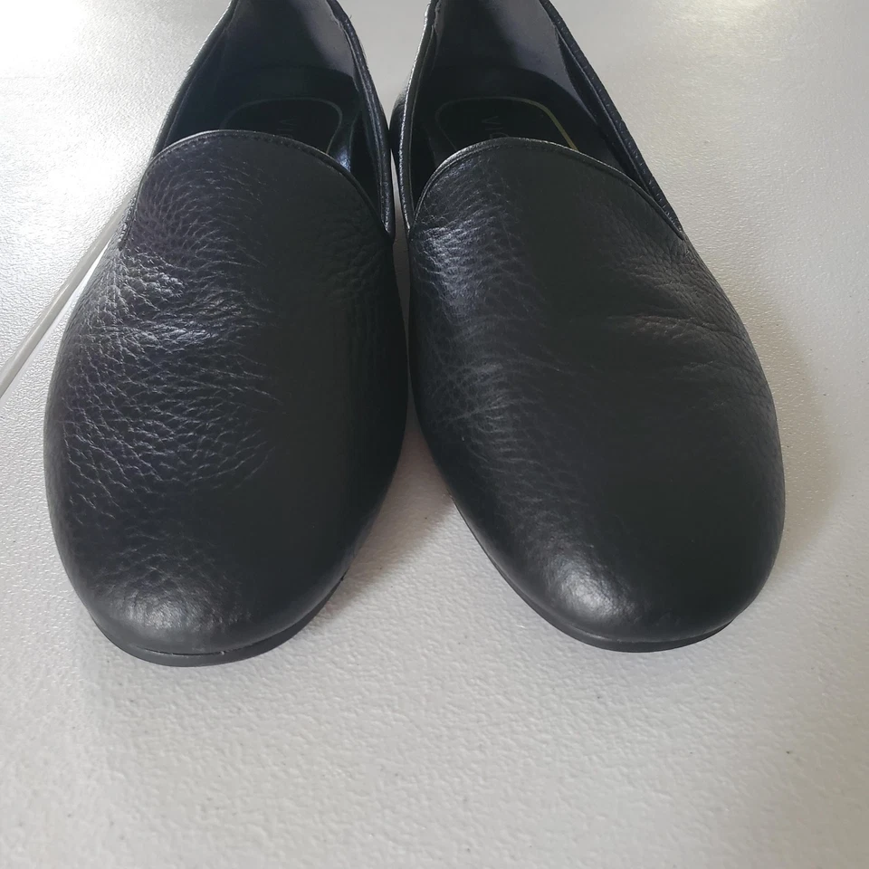 Zapatos Vionic para mujer talla 7,5 negros Willa II mocasines de cuero sin cordones cómodos Foto 2 de 4