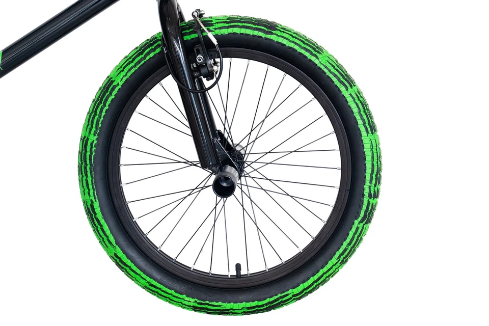 CHILLIZ BMX Freestyle 20 Zoll XB.02 schwarz-grün Kinder Erwachsene V-Brake 360° - Bild 2 von 4