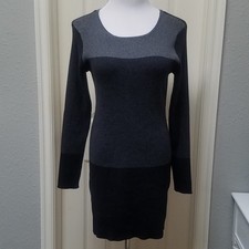 ALYX Sweater Dress Colorblock Ribbed Gray/Black Knee Length Womens XL NWT