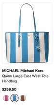 Brand New Blue MICHAEL Michael Kors quinn Lar...