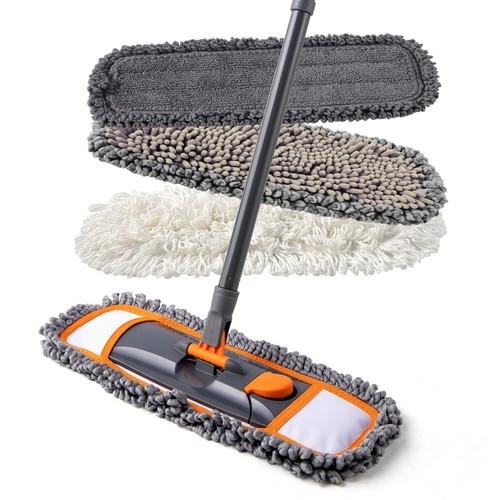 Mops for Floor Cleaning with 3 Different Washable Mop Pads and Extendable 55”...