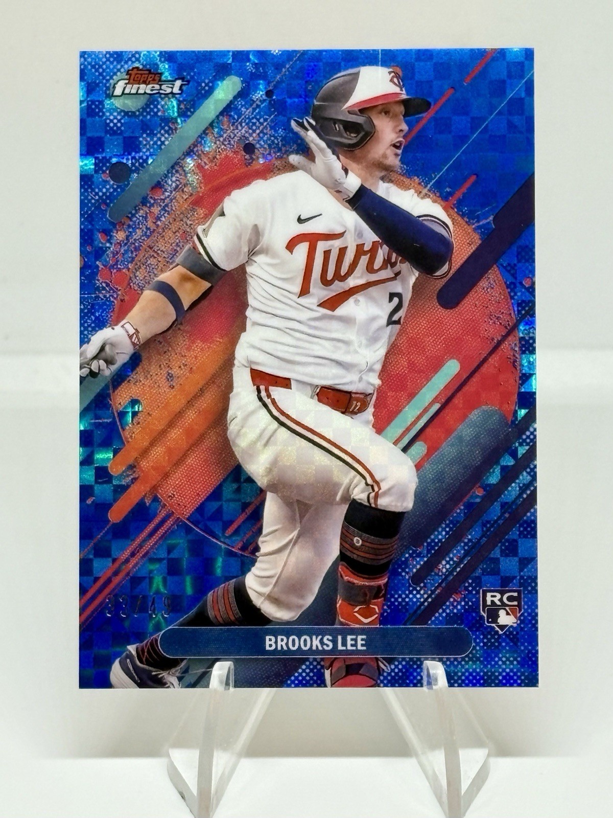 2025 Topps Finest BROOKS LEE #299 Rare Blue Checkerboard Refractor /49 RC Twins