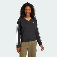 Deals on Adidas women Essentials 3-Stripes French Terry V-neck Sweatshirt