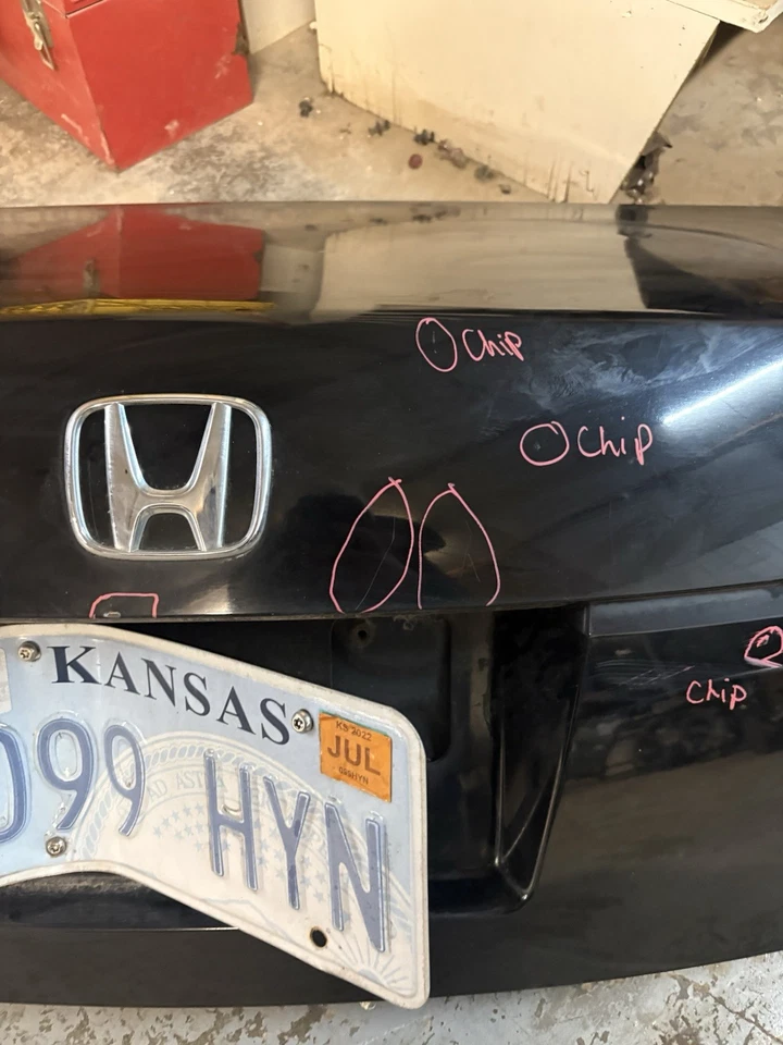 2008 2009 2010 2011 2012  Honda Accord Sedan Rear Trunk Lid Black - Image 3 of 4