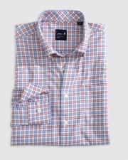 johnnie-O Wallace Performance Button Up Shirt Calypso Size M