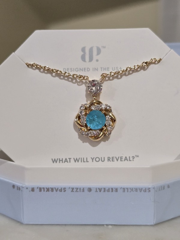 Bomb Party OG Necklace "Wrapped Up In You" LC Aqua Quartz on Gold Plating
