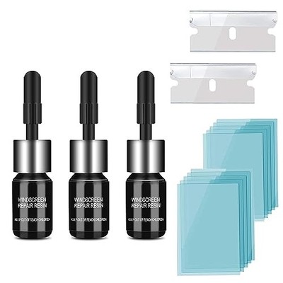  3 Pcs Windshield Crack Repair Kit, Automotive Glass Nano Repair Fluid 