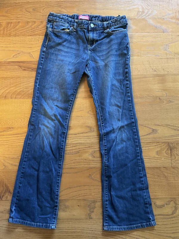 Girls Old Navy boot cut dark denim blue jean size 14plus