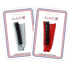 Folding Compact Travel Pocket HAIR BRUSH/COMB 1 Red 1 White Travel Camping
