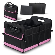 Car Trunk Organizer, 72L Large Capacity Waterproof Auto Storage Organizer Pink