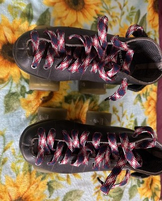 Riedell 122 Derby Speed Quad Roller Skates Black USA Size 2 great shape