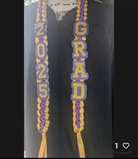 ALKB Graduation Lei Set - Dwukolorowa pleciona wstążka ze sznurkiem honorowym, Unisex 2025