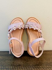 PANDANINJA Girls Pink Glitter Flower Sandals ...