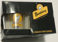 4 x Bundaberg Rum spirit glasses, polar bear, official merchandise