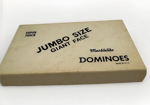 Super Thick Jumbo Size Giant Face Marblelike Dominoes Puremco #1632 Box ** As Is
