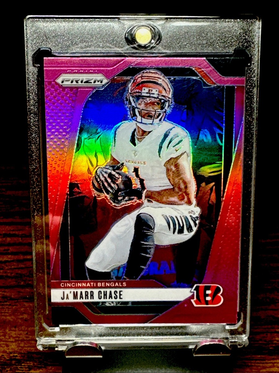 JA'MARR CHASE RARE PINK REFRACTOR PRIZM INVESTMENT CARD PANINI