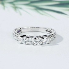 2Ct Round Cut Lab Created Diamond Engagement Ring 14K White Gold Plated