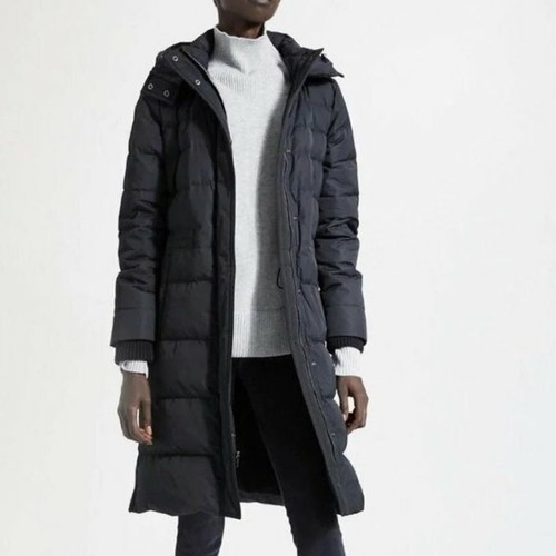 Black Down Puffer Long Hooded Coat $645 
