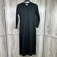 AYR Dress Womens Small Maxi Button Front Black Color Stretch Pim Cotton Sz S