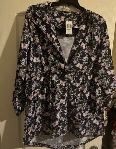 Vera Bradley Packable Raincoat - Bloom Boom Navy - Medium