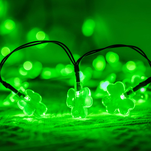 2 Pack 50 LED St. Patrick'S Day Shamrock String Light Battery Operated Clover St - Picture 8 of 11