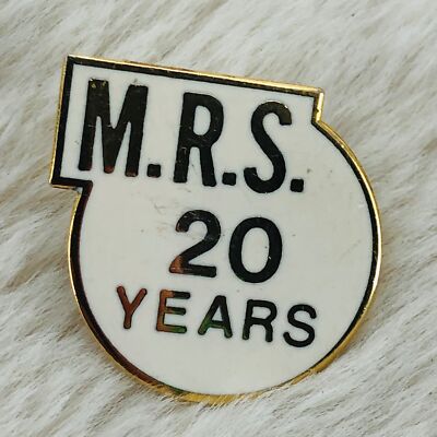 Vtg Materials Research Society 20th Anniversary Enamel Member Lapel Pin