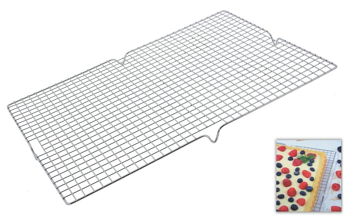 AUSKÜHLGITTER RECHTECK chg 42x30 cm KUCHEN GITTER KUCHENDRAHT Pralinengitter