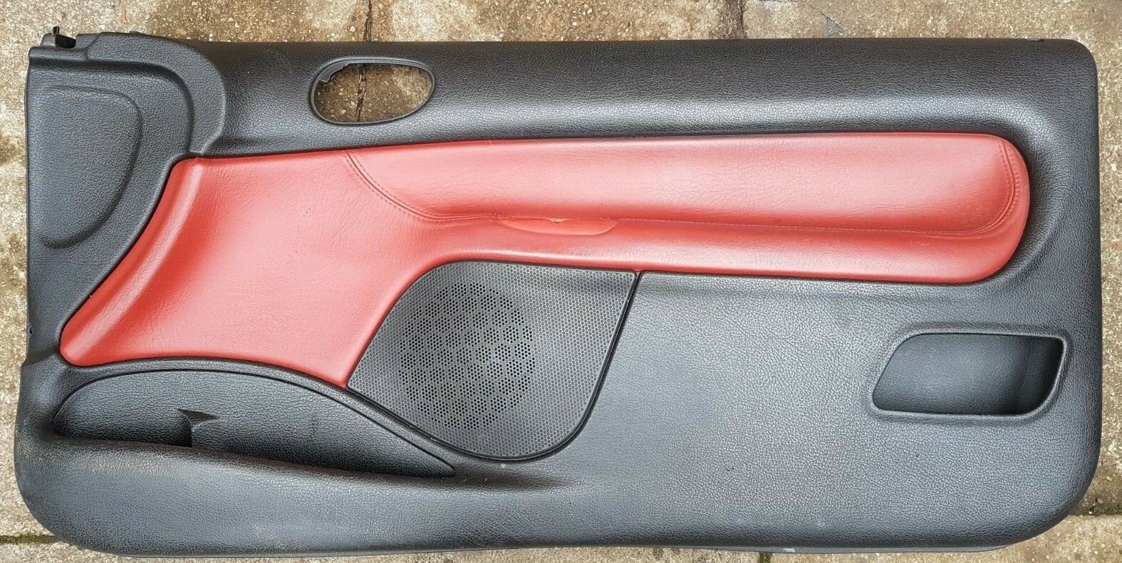 PEUGEOT 206CC GTi Door Card BLACK & RED LEATHER drivers side - Hotrod