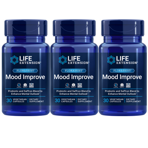 Life Extension FLORASSIST Улучшение настроения 3X30Caps Lactobacillus helveticus/Шафран