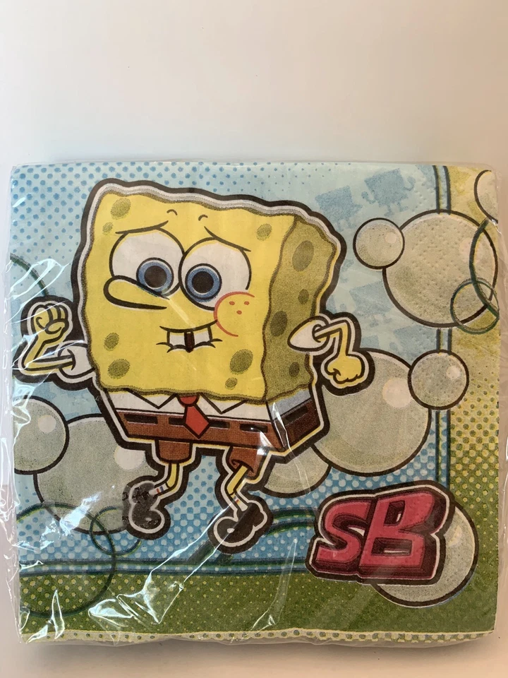 海绵鲍勃方裤餐巾泡泡派对纸饮料餐巾纸1件装16克拉 — 第 2/4 张图片