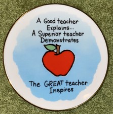 Good Teacher Explains Superior Demonstrates Great Inspires Russ Collector Plate