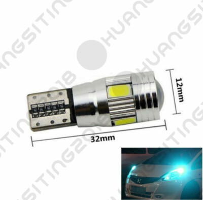 2X T10 W5W Error Free Canbus Projector 6SMD LED Car Parking Light Bulb Ice Blue