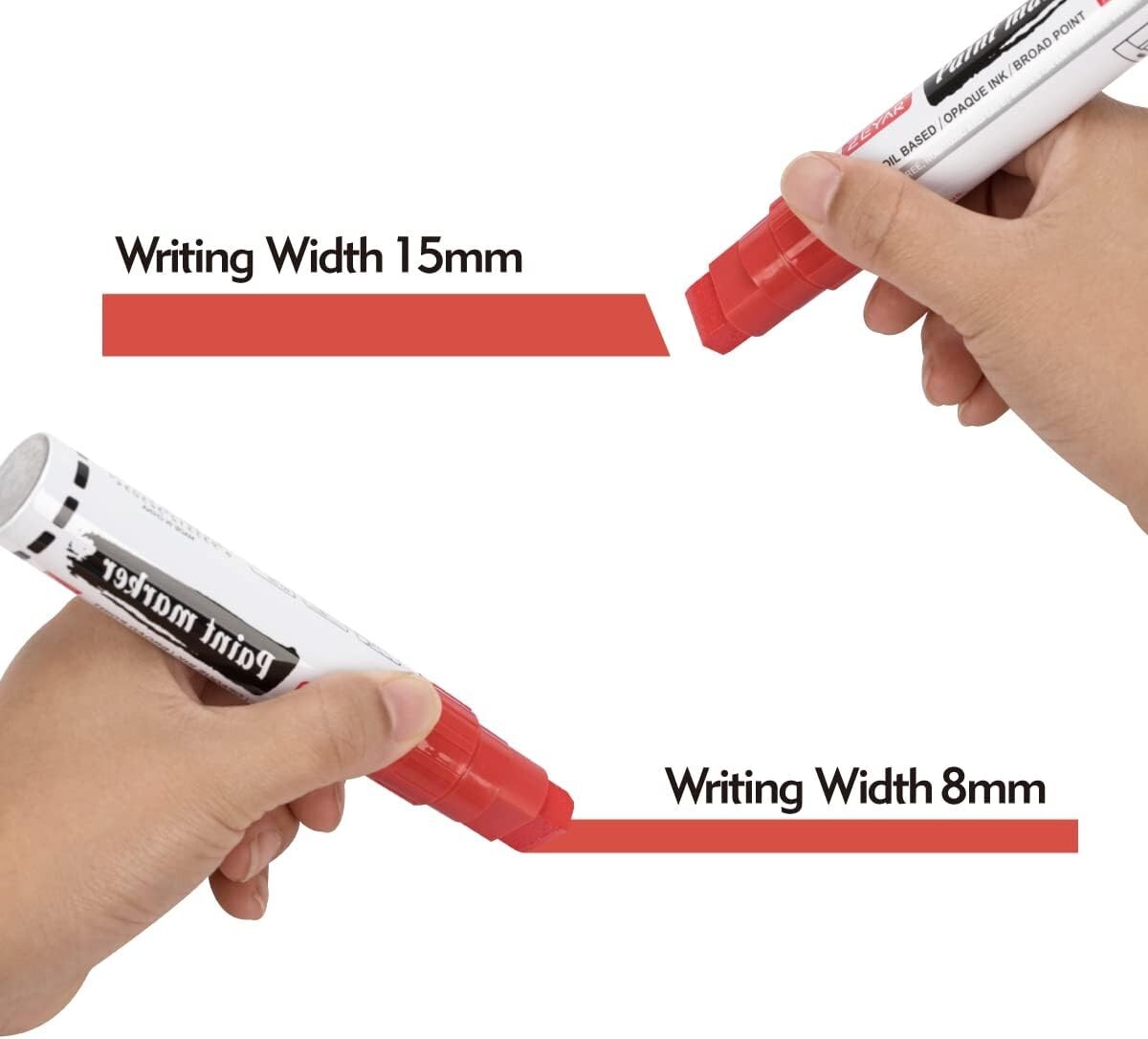 Jumbo Size Paint Markers - Waterproof & Smear Proof Ink - 15mm Felt Tip - 3 W...