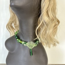 Handmade Green Sea Glass And Czech Glass Beaded Choker