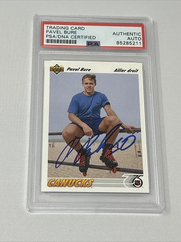 Pavel Bure signed autographed 1991-92 UPPER DECK #54 Card French PSA DNA