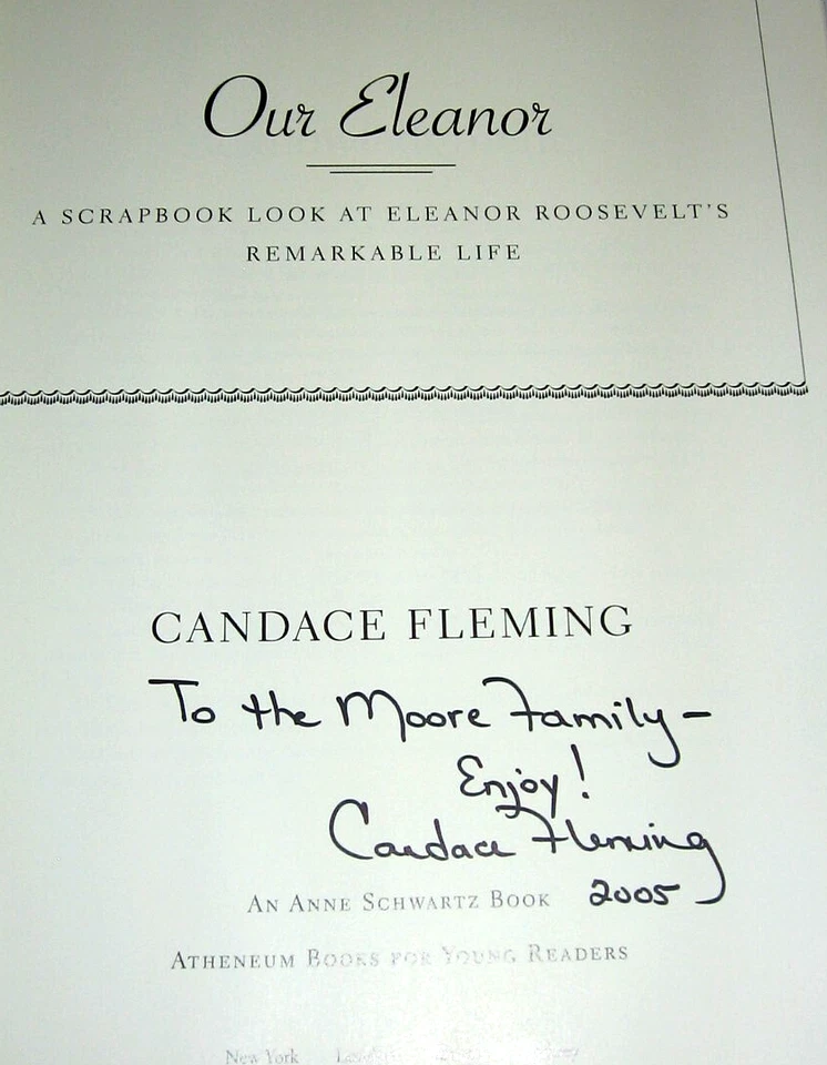 OUR ELEANOR - Candace Fleming - 2005 - SIGNED First Edition Foto 4 de 4