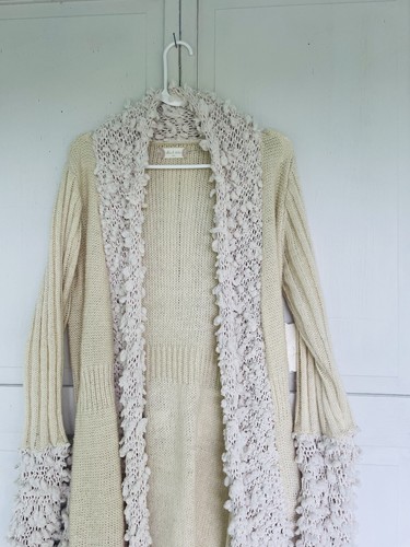 Altard State Womens Cardigan Sweater Ombre Open Front Fringe Medium Large Beige - Picture 21 of 24
