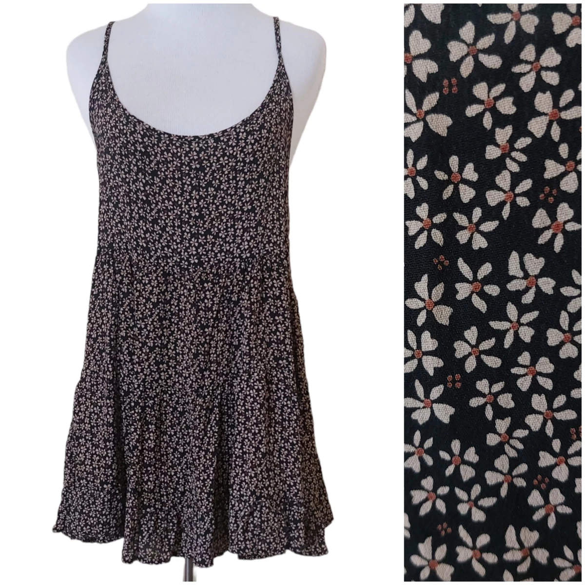 Brandy melville black floral clearance dress