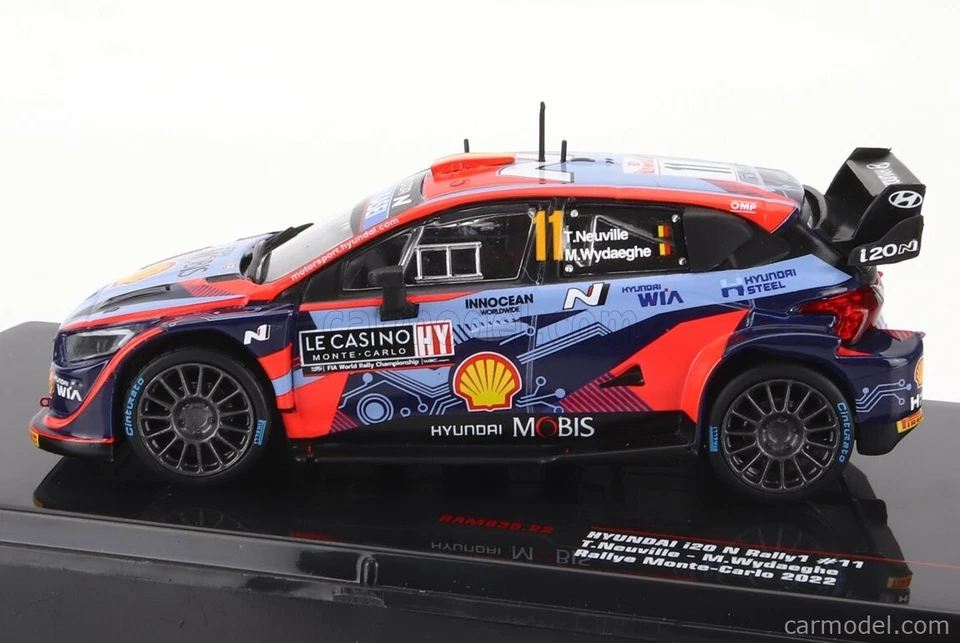 IXO 1/43 Hyundai i20 WRC #11 MONTE CARLO Rally 2022 T.NEUVILLE 1:43 IXO RAM835 - Image 2 of 4