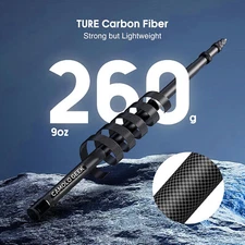CAMOLO 118"/3.0m Invisible Selfie Stick Carbon Fiber 9.8ft Extendable Pole Bar
