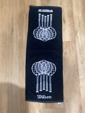 Vintage Japan WILSON Windsor Tennis Towel 14.5x39.5 Black White Rare Vtg 80s