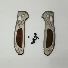 Titanium +Natural Wood Handle Scales for Benchmade Griptilian 555-556 Knives