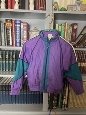 Vintage New Moves Windbreaker Girls Jacket Size Size 7-8 Medium Purple Green