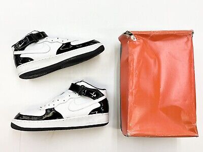 1995 Nike Air Force 1 Mid SC White Black Patent Leather Sz 1995 Nike Air Force 1 Mid SC White Black Patent Leather Sz