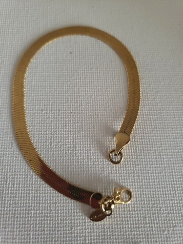 Gold Tone Flat Herringbone Snake Chain 